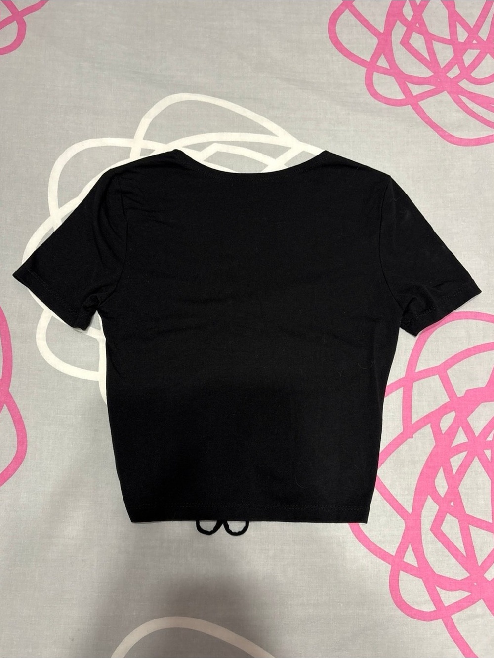 SHEIN Black Ruched Drawstring Crop Top - Picture 3 of 3